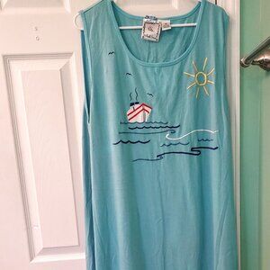 Michael Simon Lite Maxi Dress Tank Oversize Summer Cruise Beach EUC Size 3X